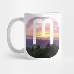 Initial M Sunset Photograph Mug